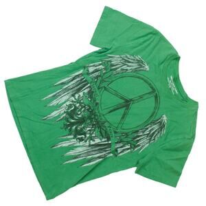 Men's Medium 38/40 Green 100% Organic Cotton T-Shirt Tee Top